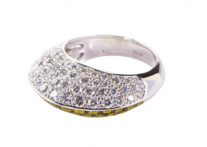 3. Chopard Yellow and White Diamond White Gold Ring